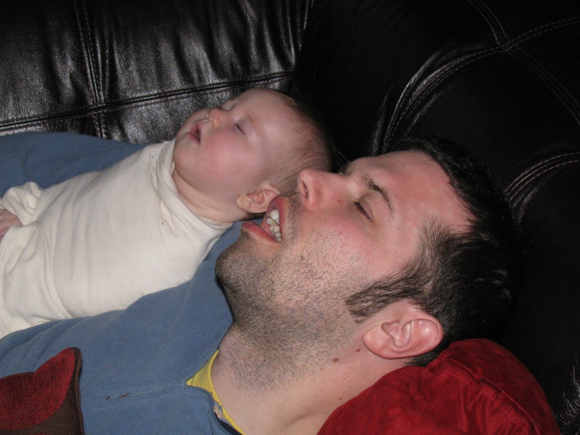 Snoozing with Daddy
