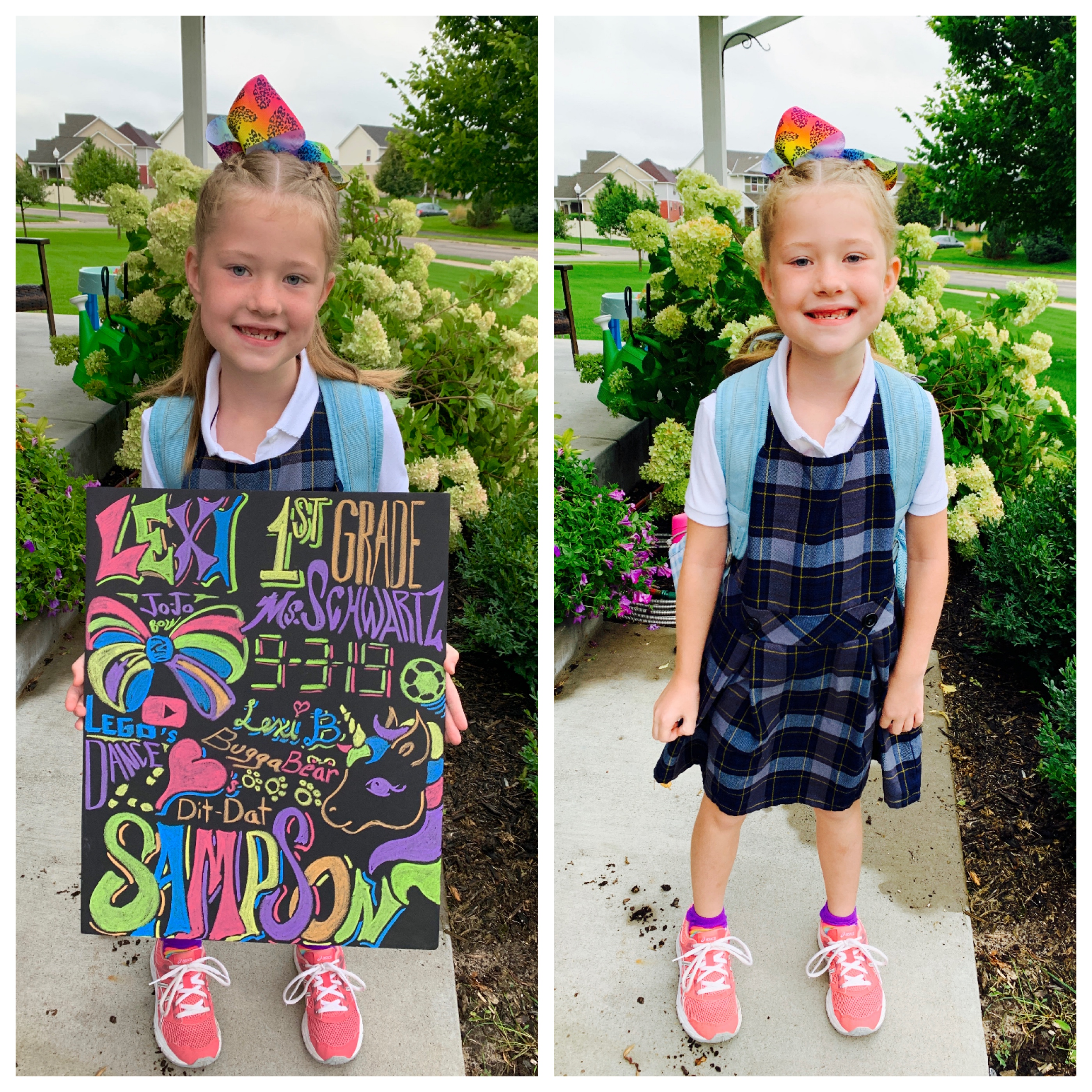 lexi 1st day of 1st grade 2