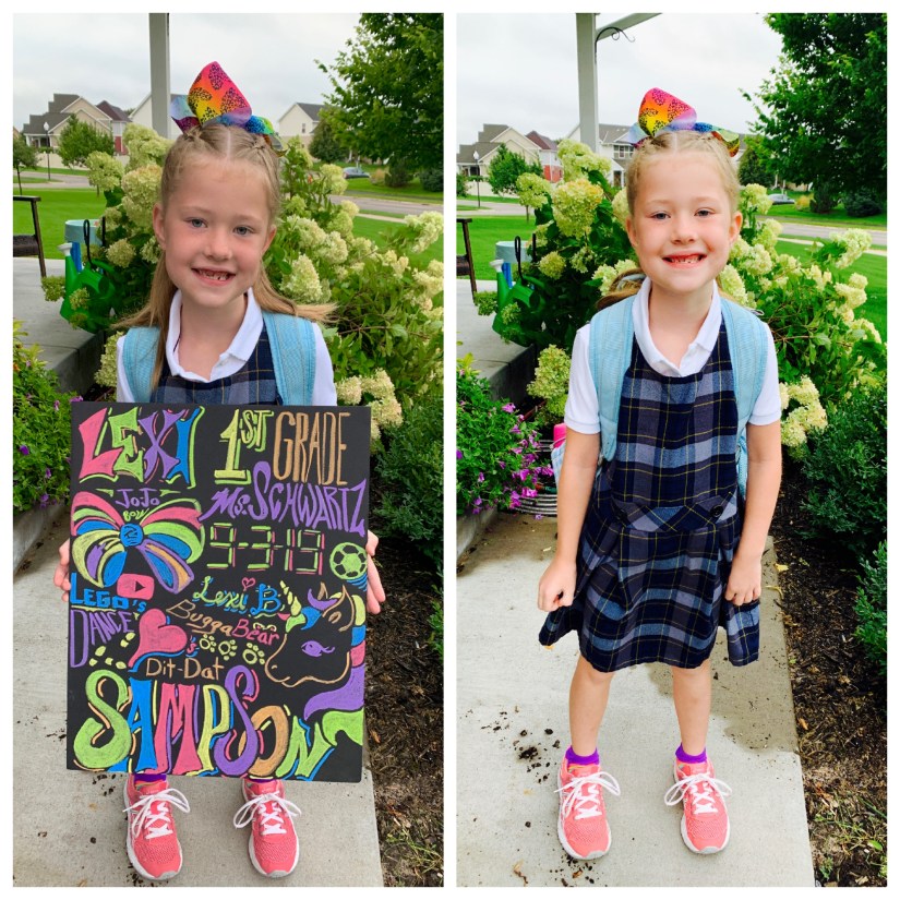 lexi 1st day of 1st grade 2